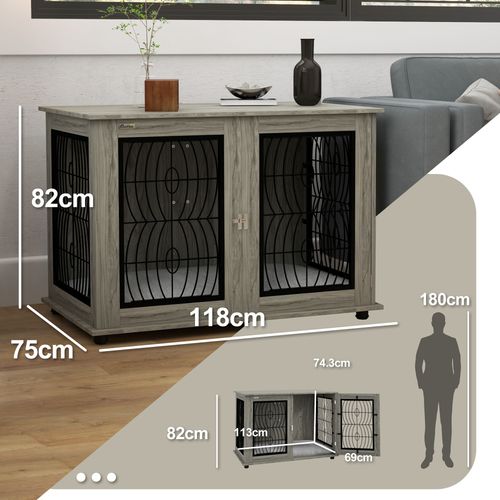 PawHut Dog Crate Furniture, 44.5" End Table for Extra Large Dogs w/ Cushion