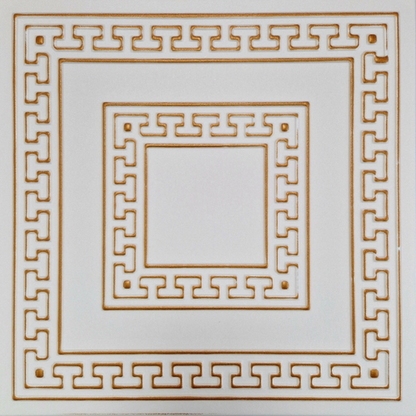 White 5 (White&Gold): Decorative Ceiling & Wall Panels - 2m2 (21.52 sqft) - 8 Panels