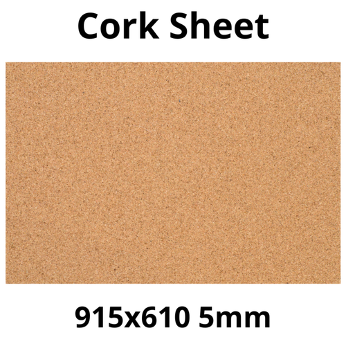 Cork Sheet - 915x610mm - 5mm - Décor and DIY - Pack of 1