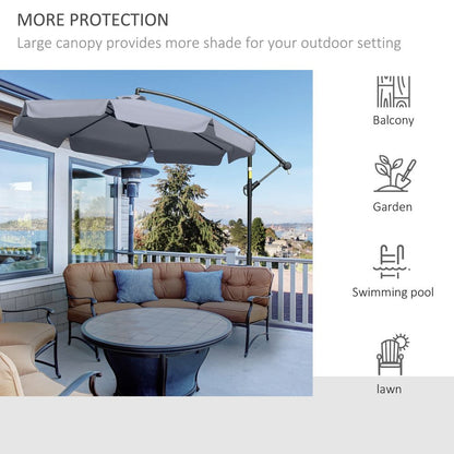 Premium 2.7m Banana Cantilever Umbrella - Dark Grey