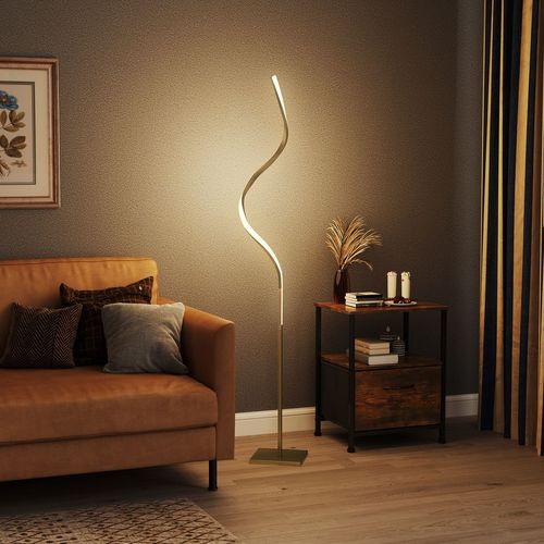 HOMCOM LED Floor Lamp, Standing Lamp with3 Adjustable Brightness Gold Tone