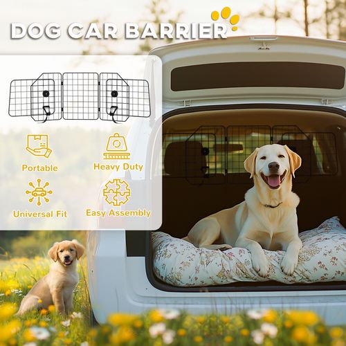 PawHut Dog Guard for SUVs, Vehicles, Vans, Car Barrier with Adjustable Width
