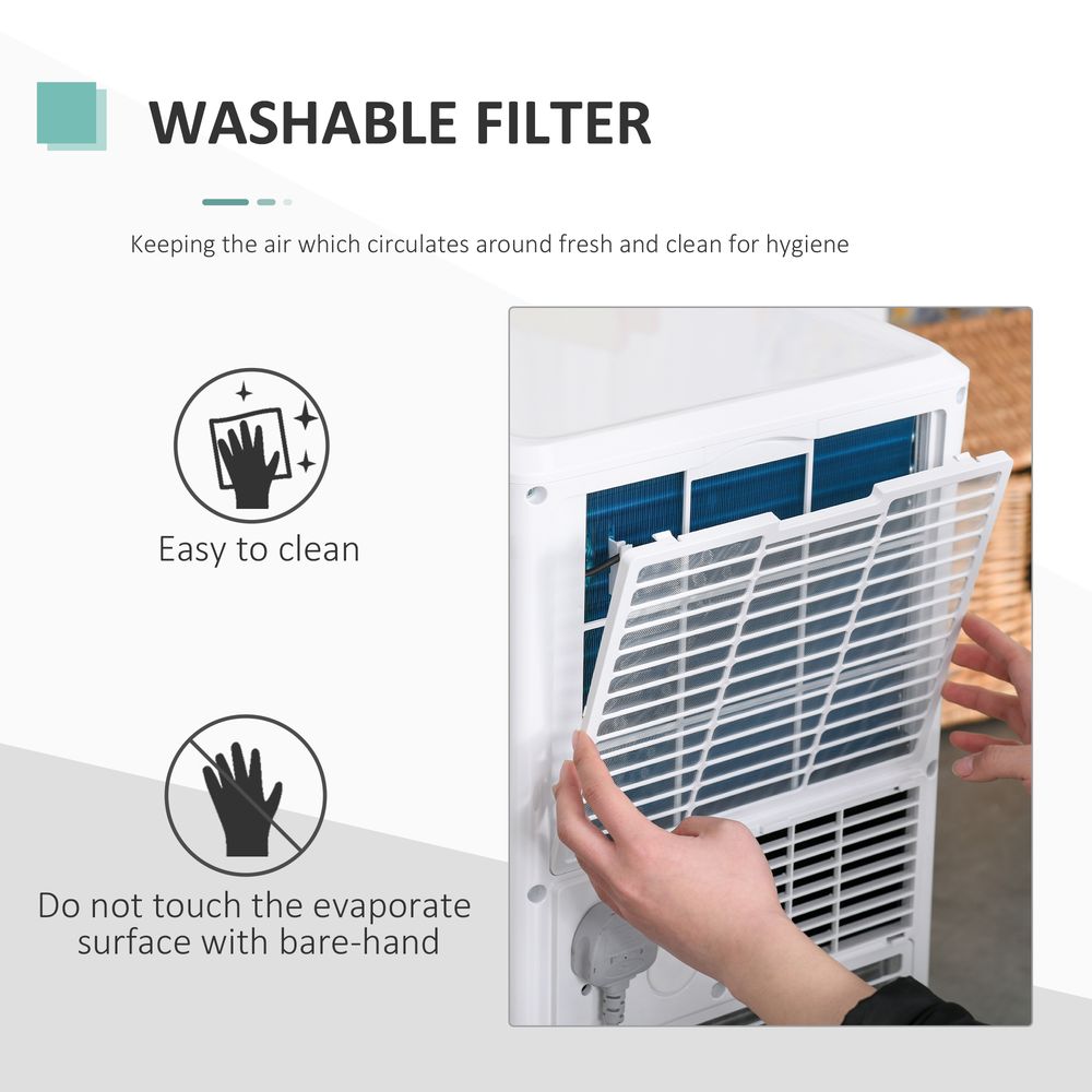 HOMCOM 4-In-1 Portable Air Conditioner, White Air Conditioning Unit, with Remote Control Wheels Cooling Dehumidifying Ventilating - 7000BTU