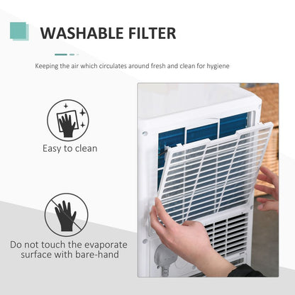 HOMCOM 4-In-1 Portable Air Conditioner, White Air Conditioning Unit, with Remote Control Wheels Cooling Dehumidifying Ventilating - 7000BTU