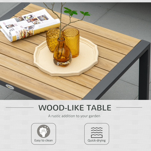 4Pc Garden Sofa Set with Padded Cushions, with Coffee Table, Grey