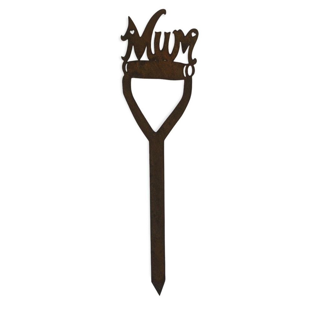 Rusty Metal Mum On A Spade Garden Decoration, Mothers Day Present, Unique Gift, Pot Decor, Gardening Statue, Art, Feature, Display