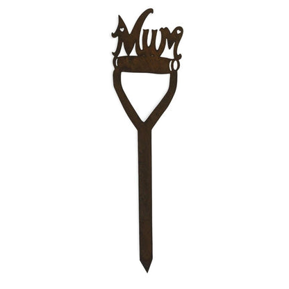 Rusty Metal Mum On A Spade Garden Decoration, Mothers Day Present, Unique Gift, Pot Decor, Gardening Statue, Art, Feature, Display