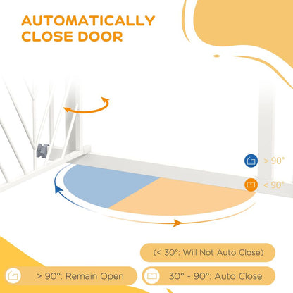 Premium PawHut Pressure Fit Safety Gate | Auto Close, Double Lock | 74-80cm | Keep your loved ones safe!