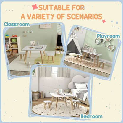 AIYAPLAY 3 Pieces Kids Table and Chair Set for Playroom, Bedroom