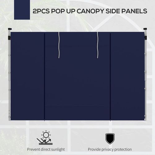 Outsunny 3x3(m) or 3x6m Pop Up Gazebo Side Panels Replacement, 2 Pack, Blue