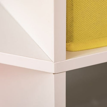 Homcom 3 Tier Kids Bookcase Toy Organiser Storage w/ 3 Fabric Drawers, White