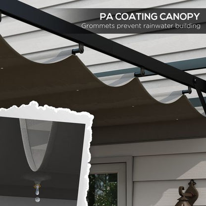 Outsunny 3 x 4m Pergola with Retractable Roof and Aluminium Frame, Grey