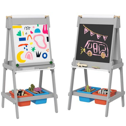 AIYAPLAY Double Sided Art Easel for Kids with Paper Roll