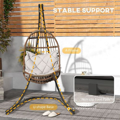 Outsunny Hammock Chair Stand w/ Extra Large Base, Hanging Hammock Stand Only