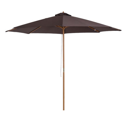 Premium 3m Bamboo Wooden Patio Umbrella - Outdoor Sunshade Canopy - Professional Quality