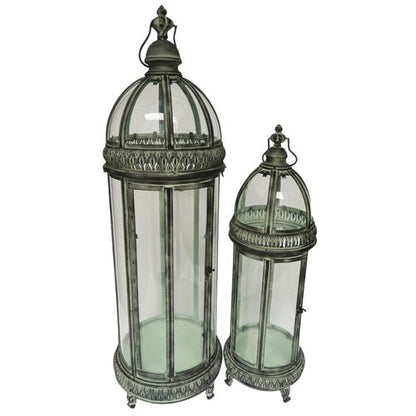 90/71CM SET 2 METAL GARDEN LANTERNS