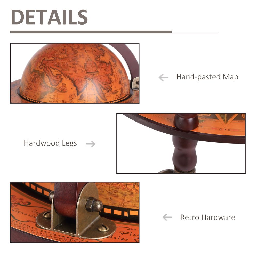 Globe Shaped Vintage Retro Style Drink Cabinet Mini Bar 36CM