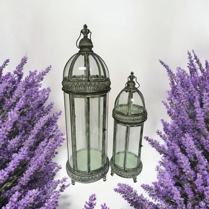 90/71CM SET 2 METAL GARDEN LANTERNS