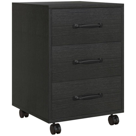 Homcom File Cabinet with 3 Drawers, Under Desk Mobile Filing Cabinet
