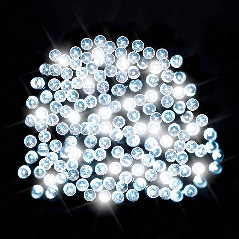 Planet Solar 200 White Fairy Lights - 20m, Solar Powered, Outdoor String Lights