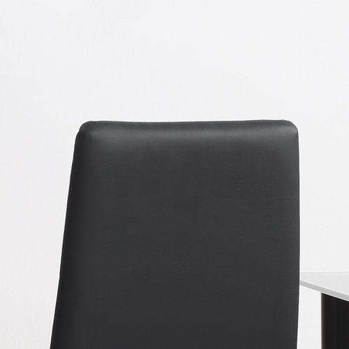 HOMCOM 4-Pieces Dining Chairs, Faux Leather Kitchen Chairs, Black