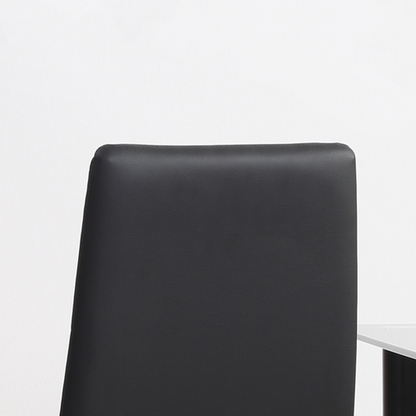 HOMCOM 4-Pieces Dining Chairs, Faux Leather Kitchen Chairs, Black