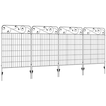 Premium 4PCs Garden Fencing Panels - Elegant Flower Bed Border Edging - Animal Barrier - High Quality