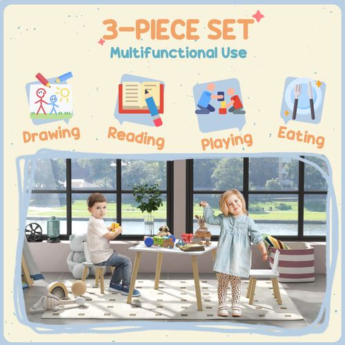 AIYAPLAY 3 Pieces Toddler Table and Chair Set for Nursery, Playroom, Classroom