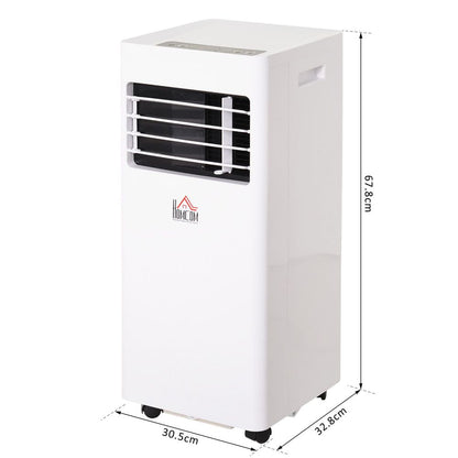 HOMCOM 4-In-1 Portable Air Conditioner, White Air Conditioning Unit, with Remote Control Wheels Cooling Dehumidifying Ventilating - 7000BTU