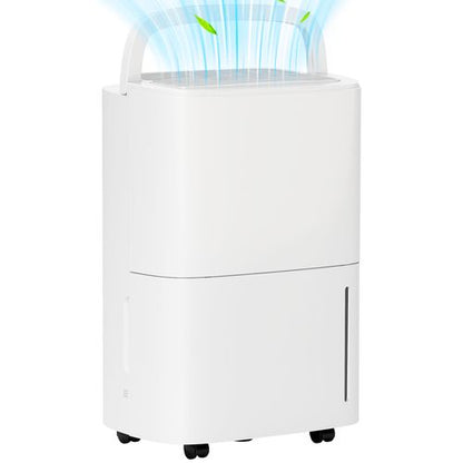Homcom 20L/Day Dehumidifier with Continuous Drainage, 5L Water Tank, Timer