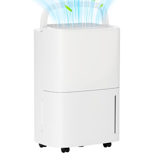 Homcom 20L/Day Dehumidifier with Continuous Drainage, 5L Water Tank, Timer