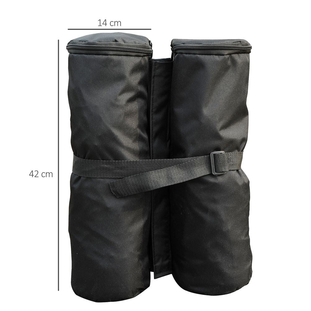 Extra Stability with 4 Pc Gazebo Sand Bag Weight Set - Black