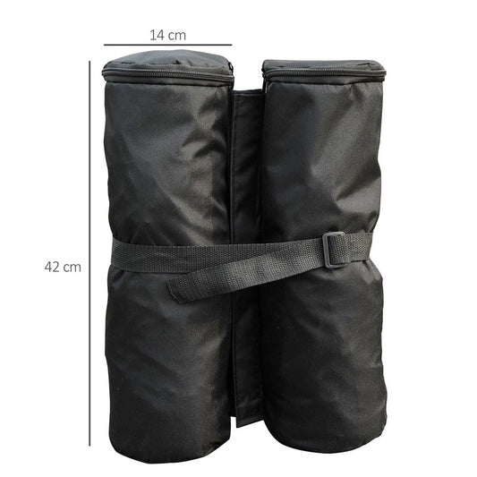 Extra Stability with 4 Pc Gazebo Sand Bag Weight Set - Black