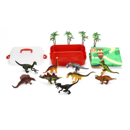 SOKA Dinosaur Toy Figure Set with Activity Play Mat Playmat & Trees For Kids Children - Realistic Dinosaur Toys Educational Playset for Boys & Girls Including T-Rex, Triceratops, Velociraptor