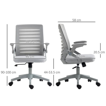 Vinsetto Mesh Office Chair Home Swivel Task Chair w/ Lumbar Support, Arm, Grey