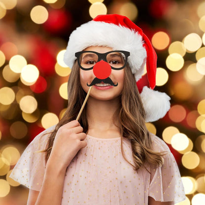 25pc Christmas Fun Photo booth Selfie Frame & Props for Memorable Festive Snaps