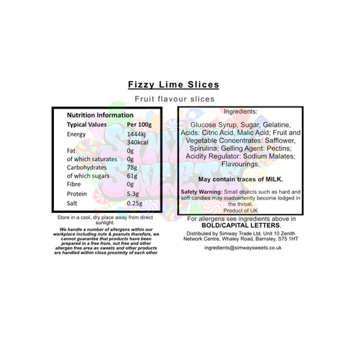 Fizzy Lime Slices Simway Sweets