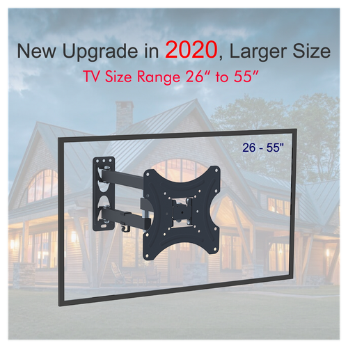LEADZM 26-50" Adjustable Wall Mount Bracket Rotatable TV Stand TMX200 with Spirit Level