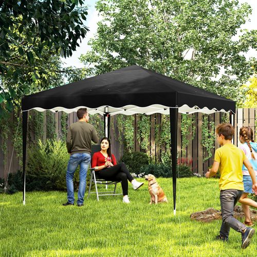 Outsunny 3x3(m) Pop Up Gazebo Marquee Tent for Garden w/ Carry Bag Black