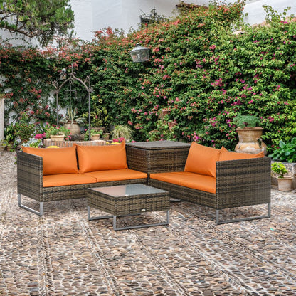Ultimate Comfort 4Pcs Rattan Sofa Set + Cushions for Patio Garden - Outsunny