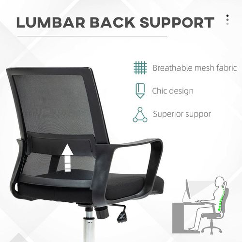 Vinsetto Mesh Office Chair Desk Chair w/ Swivel Seat Adjustable Height Black