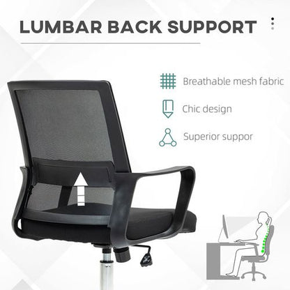 Vinsetto Mesh Office Chair Desk Chair w/ Swivel Seat Adjustable Height Black