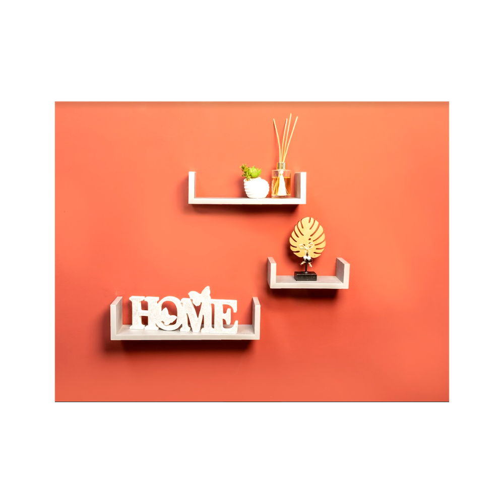 U OAK Floating Wall Shelf Set - High Quality - 3 Sizes - Easy Installation