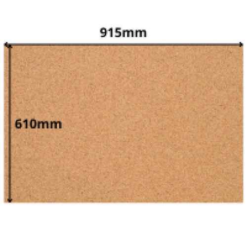 Cork Sheet - 915x610mm - 8mm - Décor and DIY - Pack of 1