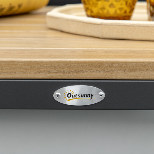 4Pc Garden Sofa Set with Padded Cushions, with Coffee Table, Grey