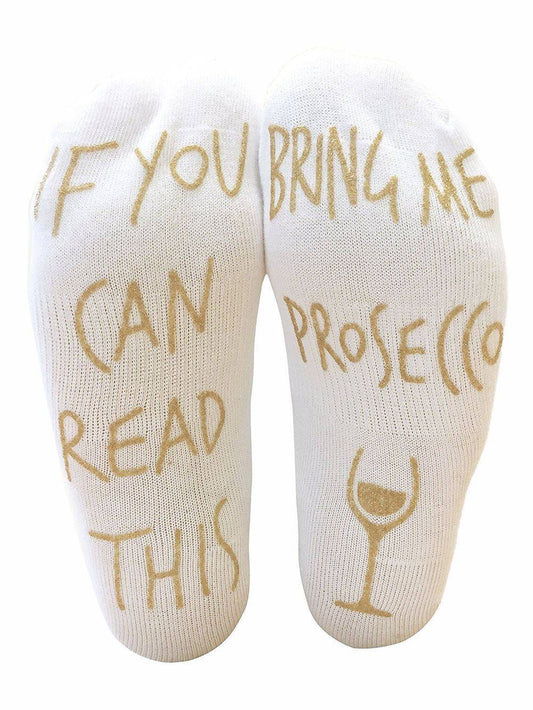 If You Can Read This Bring Me Prosecco' Funny Socks for Wine Lovers
