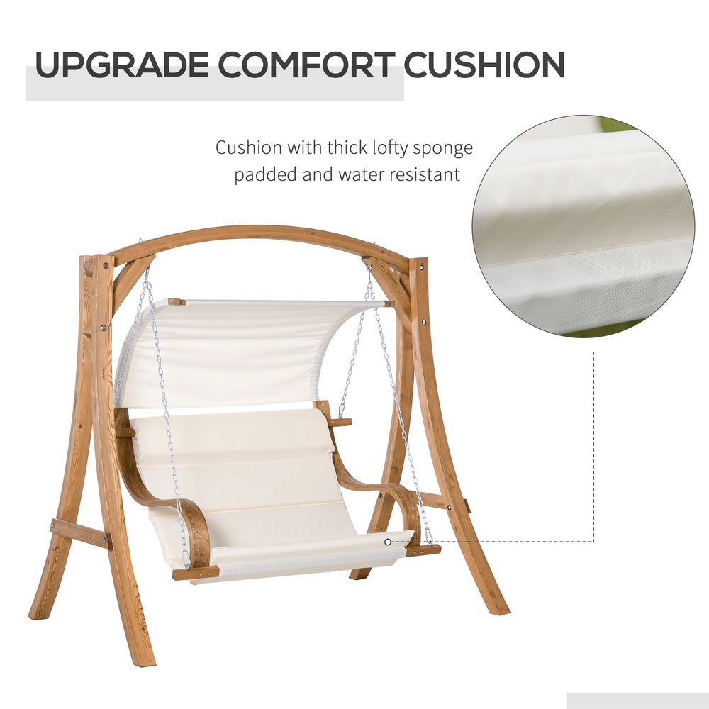 Outdoor Wooden Porch Swing Chair - A-Frame Wood Log Swing Bench - Best Quality & Comfort - Free Shipping!
