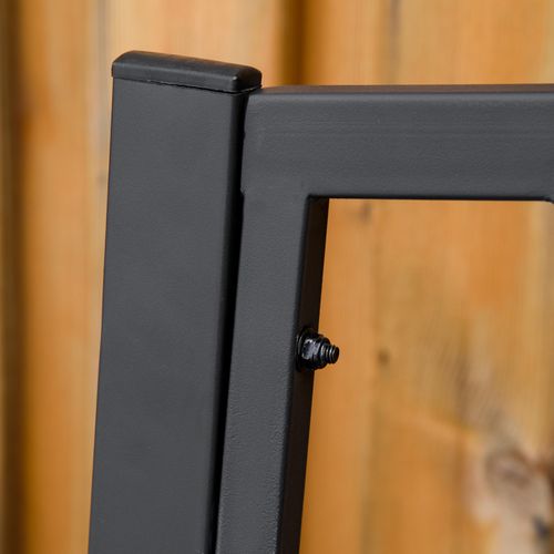 2-Seater Bench Solid Metal Loveseat Decorative Backrest Ergonomic Armrest