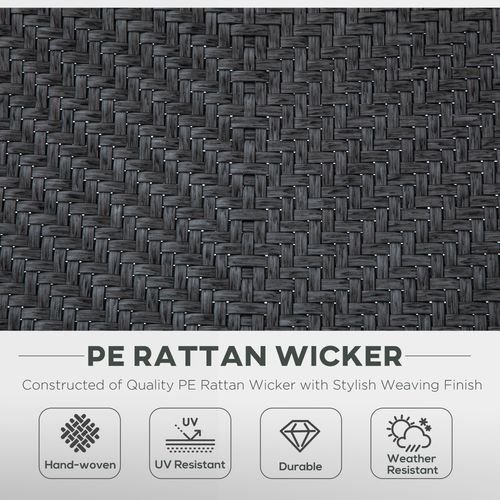 Outsunny Set of 4 Outdoor Rattan Folding Chair Set w/ Adjustable Backrest Grey