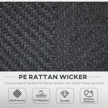 Outsunny Set of 4 Outdoor Rattan Folding Chair Set w/ Adjustable Backrest Grey